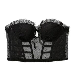 New! Victoria's Secret Dream Angels Strapless Dotted Mesh Corset 22976